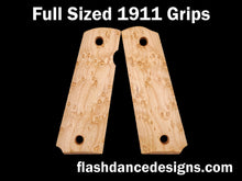 Load image into Gallery viewer, Full sized 1911 grips in birdseye maple