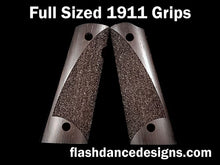 Load image into Gallery viewer, Full sized, full coverage 1911 grips, partial stipple, Brazilian ebony