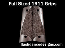 Load image into Gallery viewer, Full sized, full coverage 1911 grips, partial stipple, Brazilian ebony