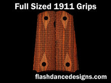 Load image into Gallery viewer, Full sized, cocobolo 1911 grips with double diamond pattern