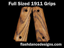 Load image into Gallery viewer, Full sized 1911 grips in zebrawood