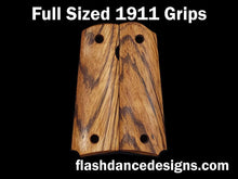 Load image into Gallery viewer, Full sized 1911 grips in zebrawood