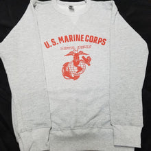 Load image into Gallery viewer, Reproduction of United States Marine Corps pre/WWII pt sweatshirt. 1936 USMC Eagle Globe and Anchor printed on a vintage cut French Terry sweat shirt. Made in the US this is a USMC licensed item.