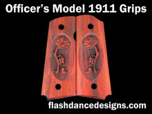 Load image into Gallery viewer, Redheart officer's model 1911 grips laser engraved with a rose
