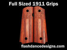 Load image into Gallery viewer, Walnut full sized 1911 grips laser engraved with the US flag