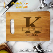 Load image into Gallery viewer, Custom laser engraved bamboo bar board