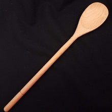 Load image into Gallery viewer, Beech wood spoon showing the overall shape and unengraved side