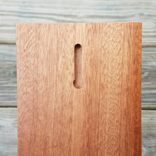Load image into Gallery viewer, Custom laser engraved hardwood bottle opener measuring 4" x 8". The bottle opener includes a rare earth magnet to hold bottle caps.