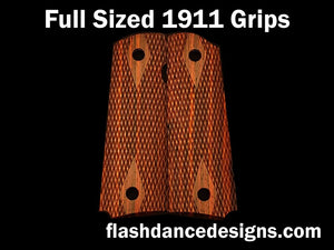 Full sized, cocobolo 1911 grips with double diamond pattern