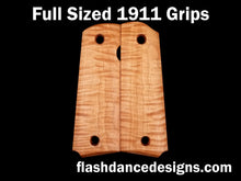 Load image into Gallery viewer, Tiger stripe maple full sized 1911 grips
