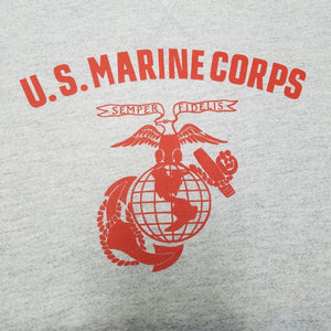 Reproduction of United States Marine Corps pre/WWII pt sweatshirt. 1936 USMC Eagle Globe and Anchor printed on a vintage cut French Terry sweat shirt. Made in the US this is a USMC licensed item.