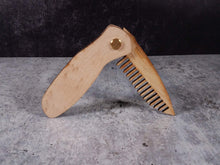 Load image into Gallery viewer, Folding tactical beard comb featuring a birdseye maple handle and a bamboo ply blade
