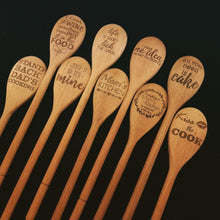 Load image into Gallery viewer, A selection of laser engraved beech wood spoons
